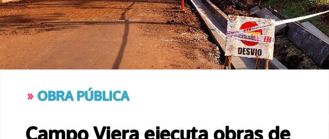 Campo Viera ejecuta obras de cordón cuneta y empedrado en la zona de la estación YPF