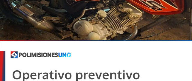 Operativo preventivo culminó con la retención de una motocicleta y acta de infracción